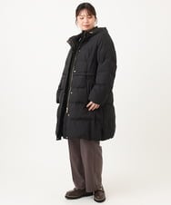 OLUAG02349 eur3(エウルキューブ) 【大きいサイズ】フードロングダウンコート ブラック