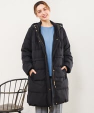 OLUAG02349 eur3(エウルキューブ) 【大きいサイズ】フードロングダウンコート ブラック