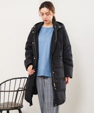 OLUAG02349 eur3(エウルキューブ) 【大きいサイズ】フードロングダウンコート ブラック