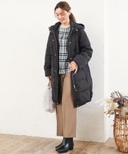OLUAG02349 eur3(エウルキューブ) 【大きいサイズ】フードロングダウンコート ブラック