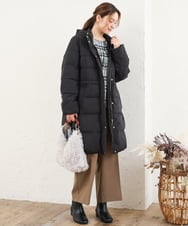 OLUAG02349 eur3(エウルキューブ) 【大きいサイズ】フードロングダウンコート ブラック