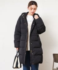 OLUAG02349 eur3(エウルキューブ) 【大きいサイズ】フードロングダウンコート ブラック