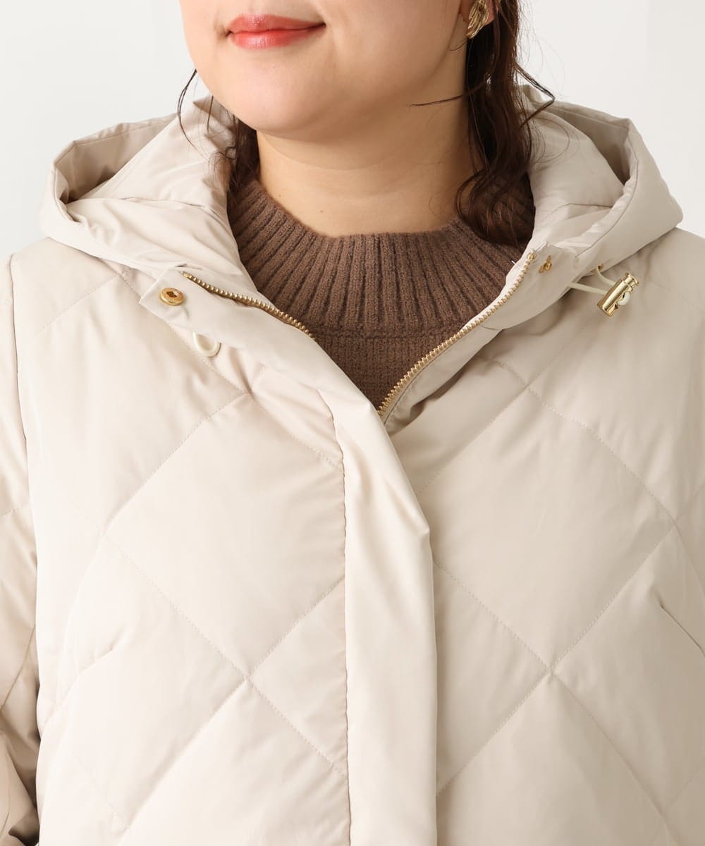 OLUAV01319 eur3(エウルキューブ) 【大きいサイズ】マットタフタダウンコート ベージュ(82)