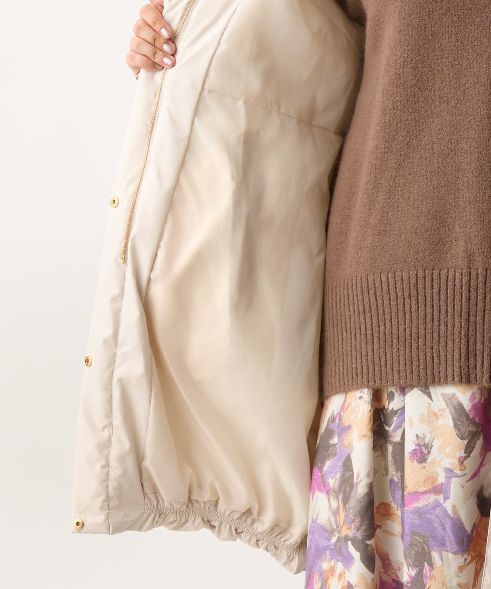 OLUAV01319 eur3(エウルキューブ) 【大きいサイズ】マットタフタダウンコート ベージュ(82)