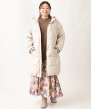OLUAV01319 eur3(エウルキューブ) 【大きいサイズ】マットタフタダウンコート ベージュ(82)