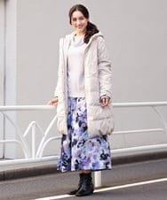 OLUAV01319 eur3(エウルキューブ) 【大きいサイズ】マットタフタダウンコート ベージュ(82)