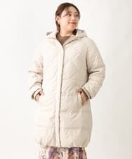 OLUAV01319 eur3(エウルキューブ) 【大きいサイズ】マットタフタダウンコート ベージュ(82)