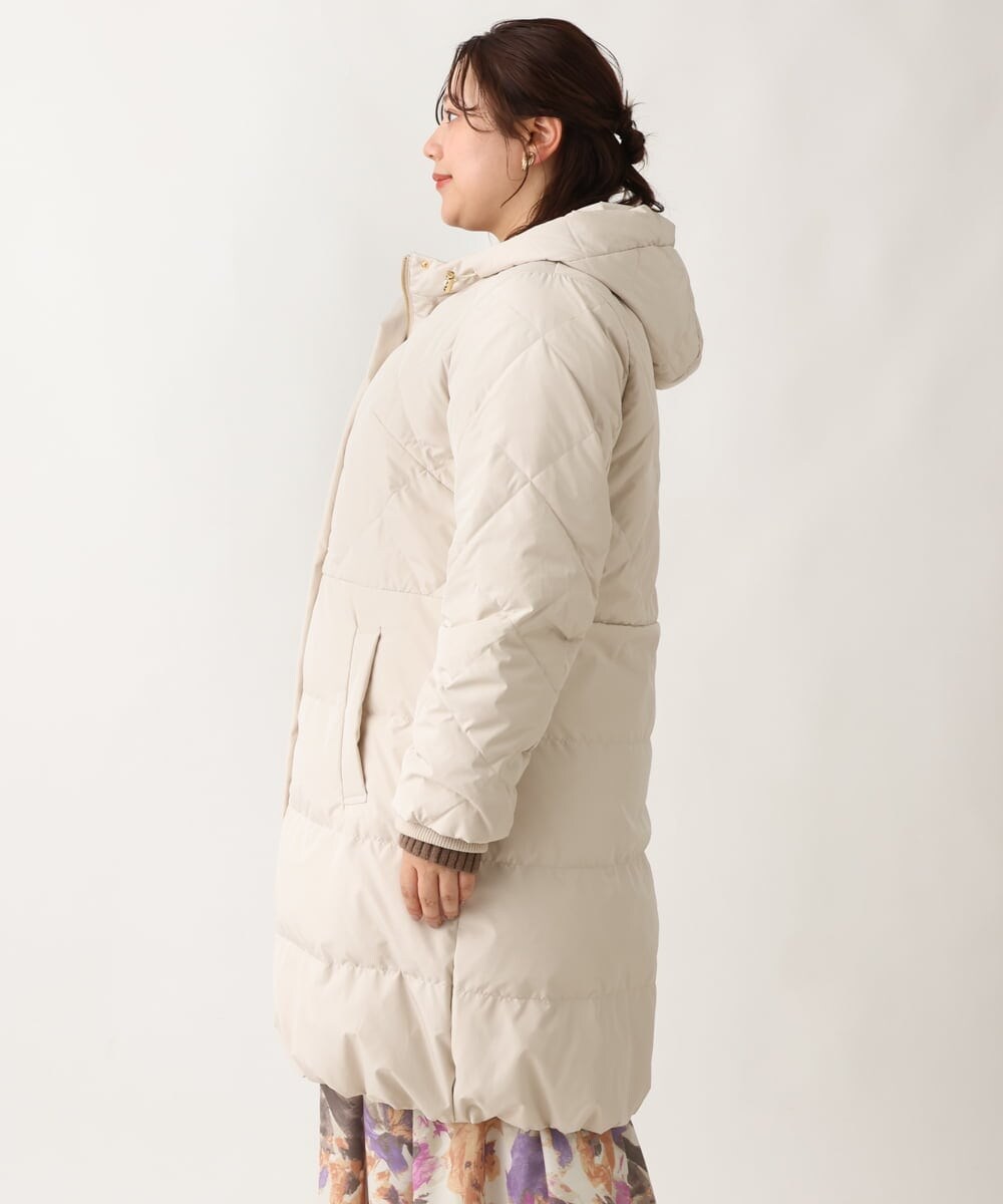 OLUAV01319 eur3(エウルキューブ) 【大きいサイズ】マットタフタダウンコート ベージュ(82)