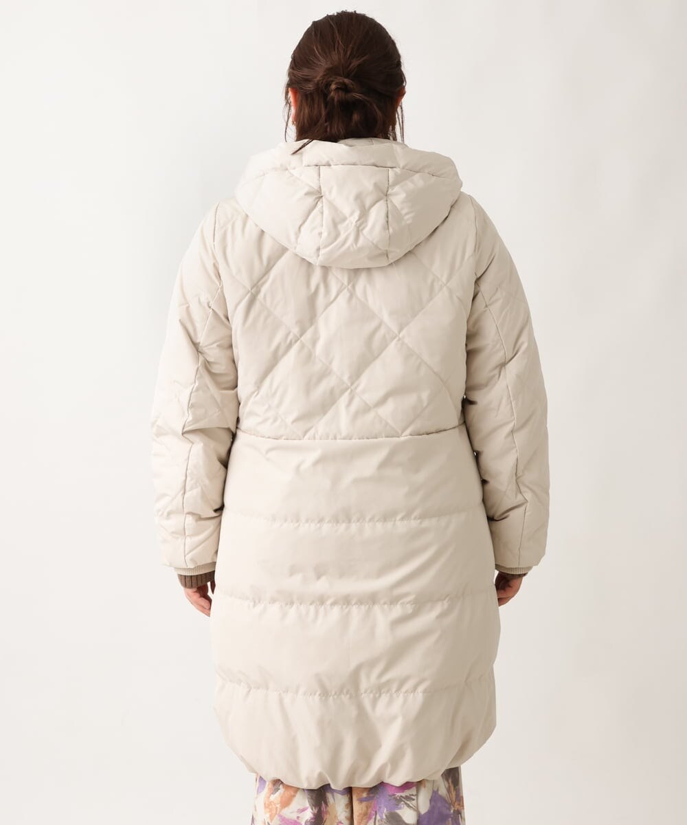 OLUAV01319 eur3(エウルキューブ) 【大きいサイズ】マットタフタダウンコート ベージュ(82)