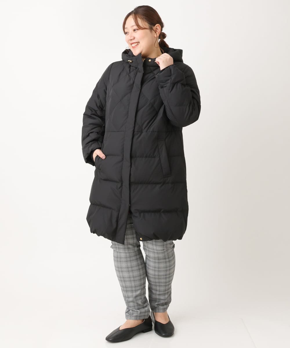 OLUAV01319 eur3(エウルキューブ) 【大きいサイズ】マットタフタダウンコート ブラック(94)