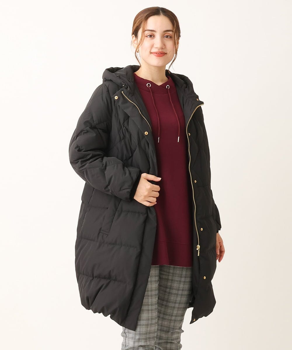OLUAV01319 eur3(エウルキューブ) 【大きいサイズ】マットタフタダウンコート ブラック(94)