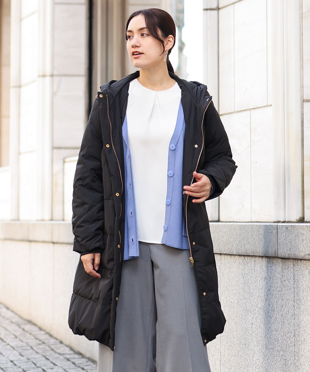 OLUAV01319 eur3(エウルキューブ) 【大きいサイズ】マットタフタダウンコート ブラック(94)