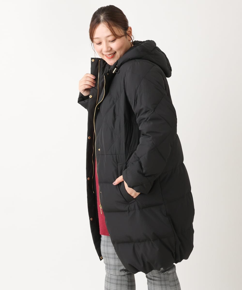 OLUAV01319 eur3(エウルキューブ) 【大きいサイズ】マットタフタダウンコート ブラック(94)