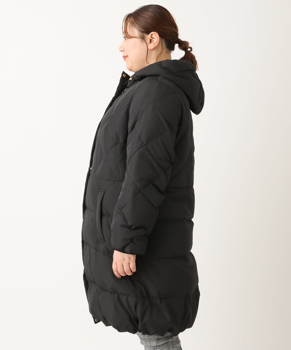 OLUAV01319 eur3(エウルキューブ) 【大きいサイズ】マットタフタダウンコート ブラック(94)