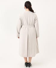 OLUBA04239 eur3(エウルキューブ) 【大きいサイズ】ノーカラーロングコート グレージュ(89)