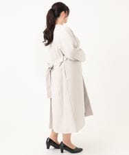 OLUBA04239 eur3(エウルキューブ) 【大きいサイズ】ノーカラーロングコート グレージュ(89)