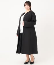 OLUBA04239 eur3(エウルキューブ) 【大きいサイズ】ノーカラーロングコート ブラック(94)