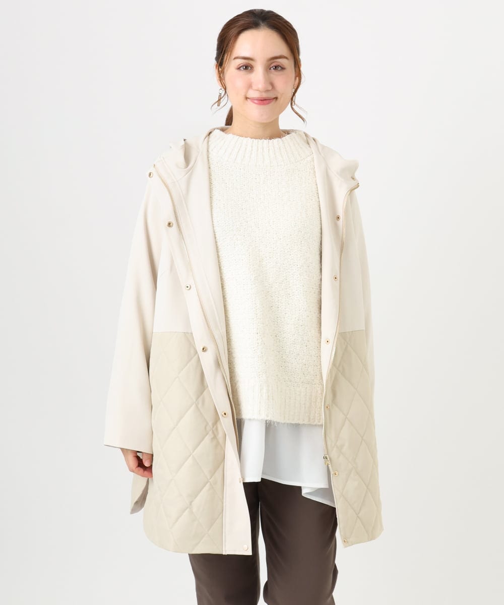 OLUBD08199 eur3(エウルキューブ) 【WEB先行販売】【大きいサイズ】キルトコンビアウター ベージュ(82)