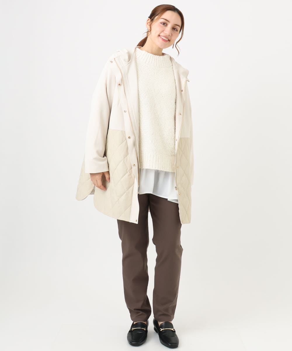 OLUBD08199 eur3(エウルキューブ) 【WEB先行販売】【大きいサイズ】キルトコンビアウター ベージュ(82)