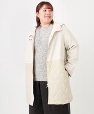 OLUBD08199 eur3(エウルキューブ) 【WEB先行販売】【大きいサイズ】キルトコンビアウター ベージュ(82)