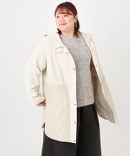 OLUBD08199 eur3(エウルキューブ) 【WEB先行販売】【大きいサイズ】キルトコンビアウター ベージュ(82)