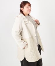 OLUBD08199 eur3(エウルキューブ) 【WEB先行販売】【大きいサイズ】キルトコンビアウター ベージュ(82)