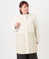 OLUBD08199 eur3(エウルキューブ) 【WEB先行販売】【大きいサイズ】キルトコンビアウター ベージュ(82)