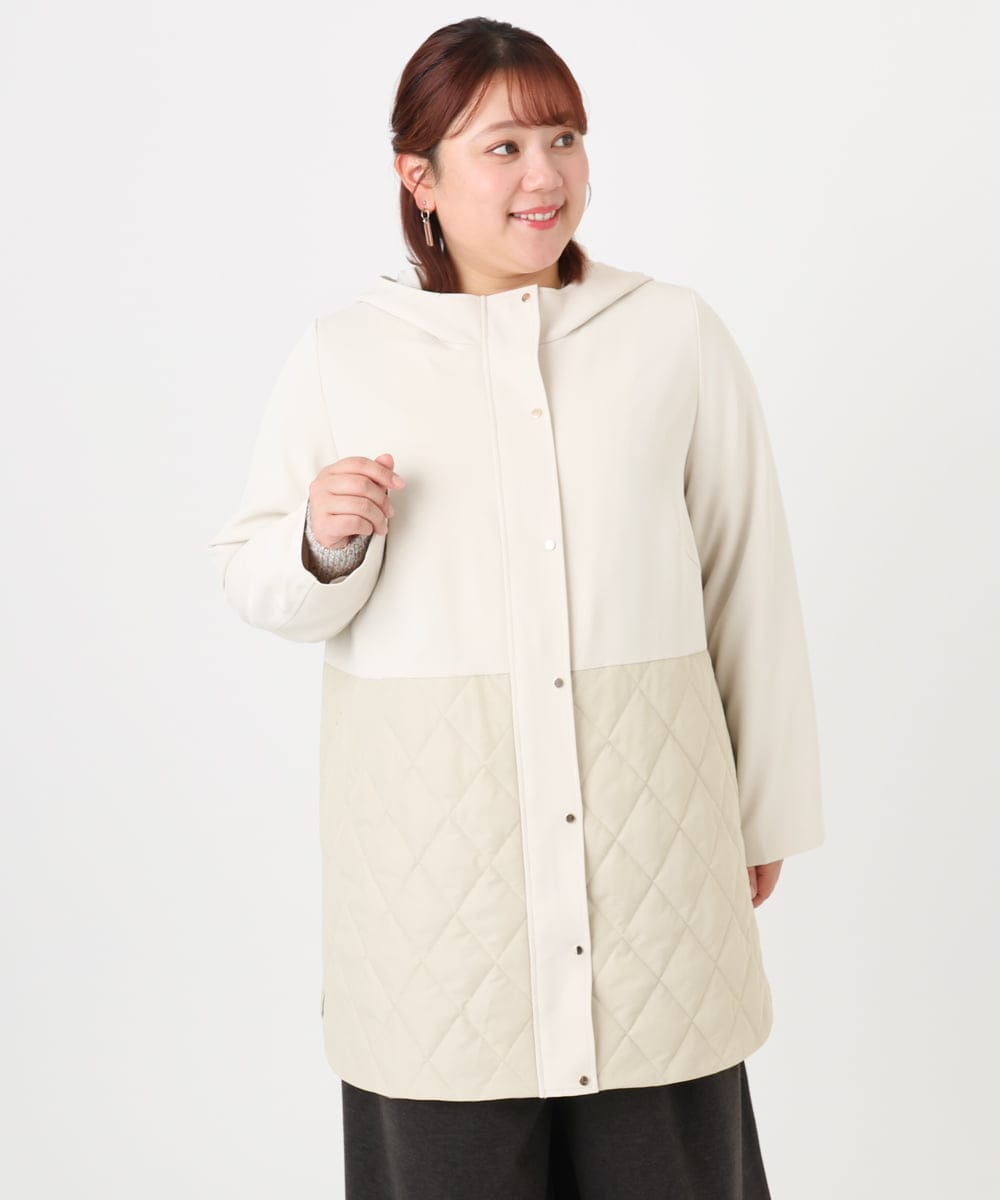 OLUBD08199 eur3(エウルキューブ) 【WEB先行販売】【大きいサイズ】キルトコンビアウター ベージュ(82)