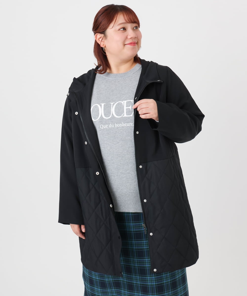 OLUBD08199 eur3(エウルキューブ) 【WEB先行販売】【大きいサイズ】キルトコンビアウター ブラック(94)