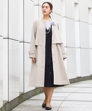 OLUBD09239 eur3(エウルキューブ) 【WEB先行販売】【大きいサイズ】ノーカラートレンチコート ベージュ(82)