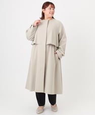 OLUBD09239 eur3(エウルキューブ) 【WEB先行販売】【大きいサイズ】ノーカラートレンチコート ベージュ(82)