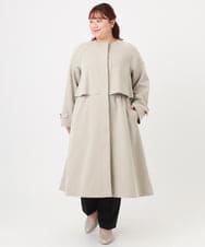 OLUBD09239 eur3(エウルキューブ) 【WEB先行販売】【大きいサイズ】ノーカラートレンチコート ベージュ(82)