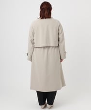 OLUBD09239 eur3(エウルキューブ) 【WEB先行販売】【大きいサイズ】ノーカラートレンチコート ベージュ(82)
