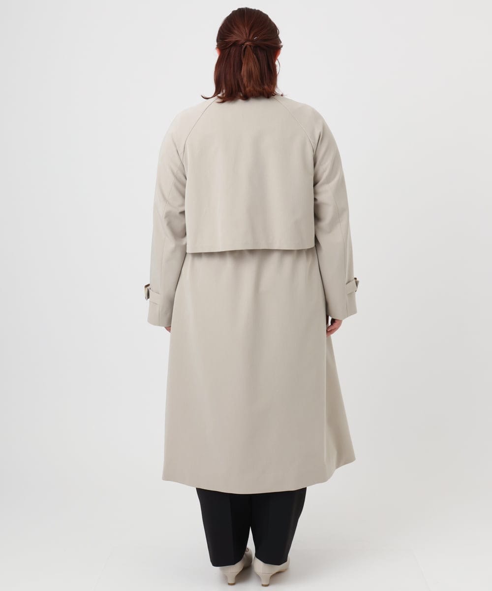 OLUBD09239 eur3(エウルキューブ) 【WEB先行販売】【大きいサイズ】ノーカラートレンチコート ベージュ(82)