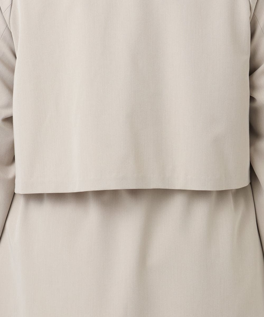 OLUBD09239 eur3(エウルキューブ) 【WEB先行販売】【大きいサイズ】ノーカラートレンチコート ベージュ(82)