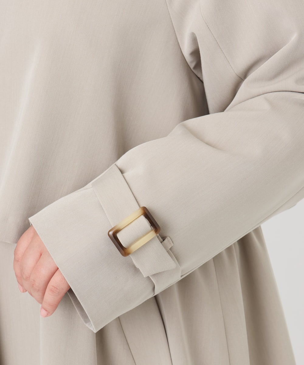 OLUBD09239 eur3(エウルキューブ) 【WEB先行販売】【大きいサイズ】ノーカラートレンチコート ベージュ(82)