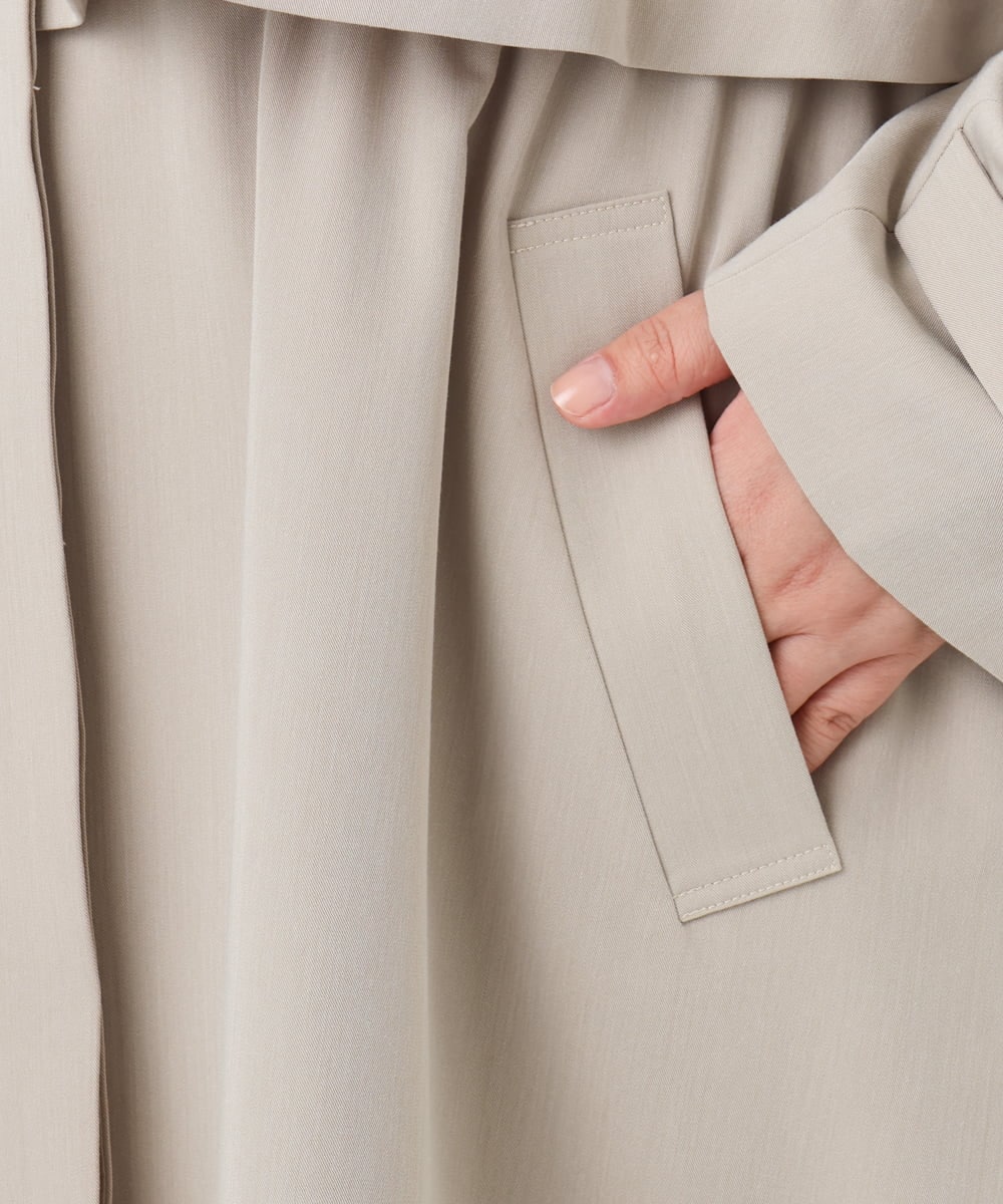 OLUBD09239 eur3(エウルキューブ) 【WEB先行販売】【大きいサイズ】ノーカラートレンチコート ベージュ(82)