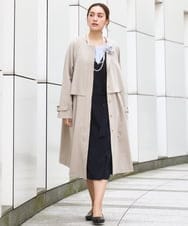 OLUBD09239 eur3(エウルキューブ) 【WEB先行販売】【大きいサイズ】ノーカラートレンチコート ベージュ(82)