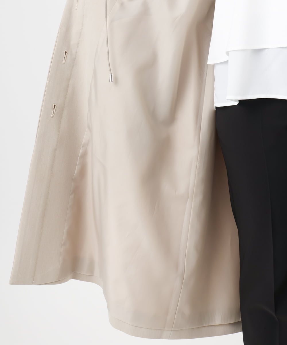 OLUBD09239 eur3(エウルキューブ) 【WEB先行販売】【大きいサイズ】ノーカラートレンチコート ベージュ(82)