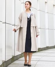 OLUBD09239 eur3(エウルキューブ) 【WEB先行販売】【大きいサイズ】ノーカラートレンチコート ベージュ(82)