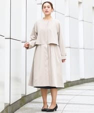 OLUBD09239 eur3(エウルキューブ) 【WEB先行販売】【大きいサイズ】ノーカラートレンチコート ベージュ(82)