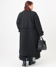 OLUBD09239 eur3(エウルキューブ) 【WEB先行販売】【大きいサイズ】ノーカラートレンチコート ブラック(94)