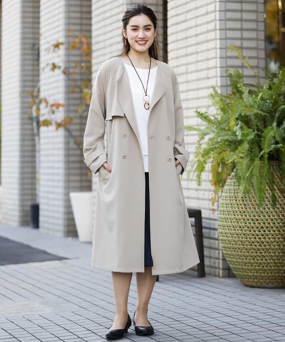 Eur3 エウルキューブ 大きいサイズ ノーカラートレンチコート イトキンオンラインストア