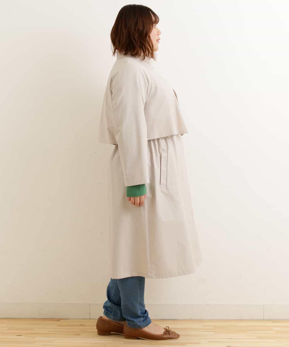 OLUCP01170 eur3(エウルキューブ) 【大きいサイズ/微撥水】スタンドカラーコート ベージュ(82)