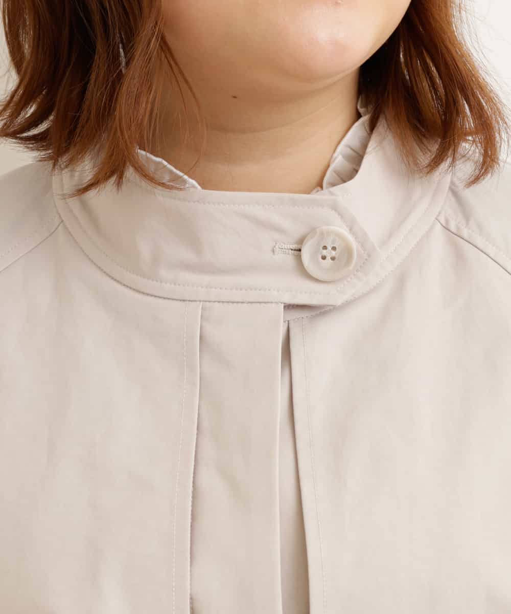 OLUCP01170 eur3(エウルキューブ) 【大きいサイズ/微撥水】スタンドカラーコート ベージュ(82)