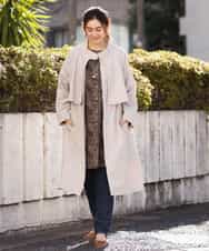 OLUCP01170 eur3(エウルキューブ) 【大きいサイズ/微撥水】スタンドカラーコート ベージュ(82)
