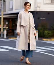OLUCP01170 eur3(エウルキューブ) 【大きいサイズ/微撥水】スタンドカラーコート ベージュ(82)