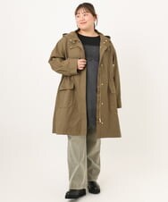 OLUKD05199 eur3(エウルキューブ) 【WEB先行販売】【大きいサイズ】モッズ風フーディ―コート カーキ