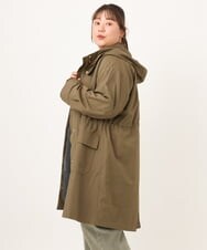 OLUKD05199 eur3(エウルキューブ) 【WEB先行販売】【大きいサイズ】モッズ風フーディ―コート カーキ