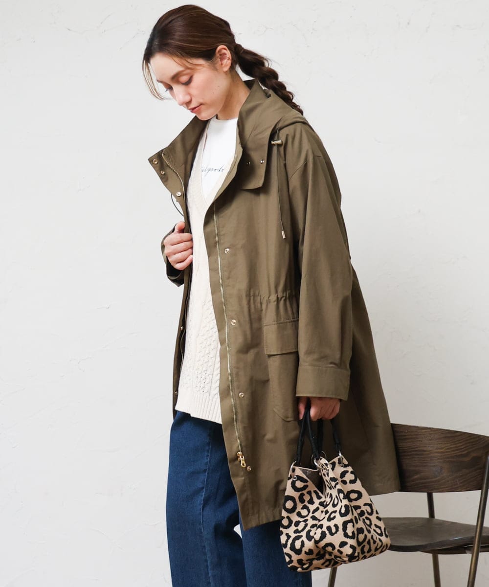 OLUKD05199 eur3(エウルキューブ) 【大きいサイズ】モッズ風フーディ―コート カーキ